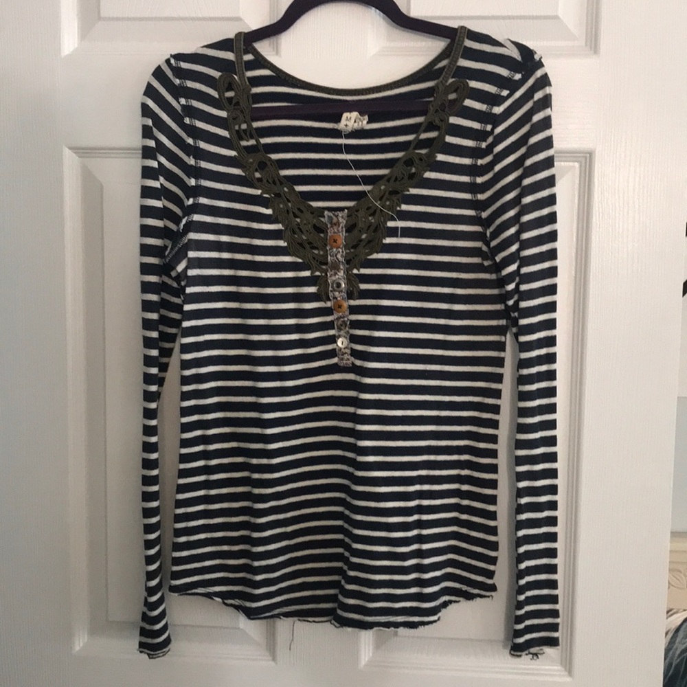 Free People Striped Long Sleeve